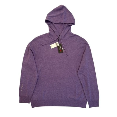Ralph Lauren RLX Purple Washable Cashmere Knit Hoodie Golf Sweater XL $328 - Image 1 of 4