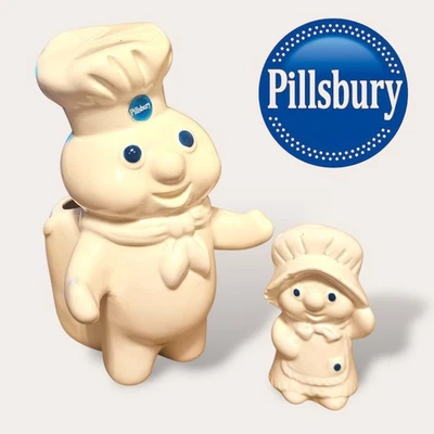 VIntage 1988 Pillsbury Doughboy Ceramic Utensil Holder & Poppie Fresh Shaker - Image 1 of 4