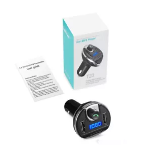 T20 Handsfree Bluetooth Car Kit FM Transmitter Car Charger USB Music Player - Bild 1 von 3