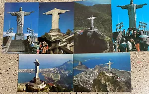 6 Rio De Janeiro Christ Redeemer Brazil Postcard Aerial Corcovado Hill Bay DAY - Picture 1 of 8