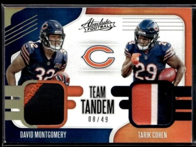 2019 Panini Absolute Team Tandem Materials Prime David Montgomery/Tarik Cohen - Image 1 of 2