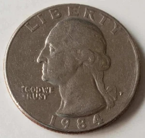 1984 P Mint US Washington Quarter Filled Strike Grease Errors Obverse & Reverse - Picture 1 of 11