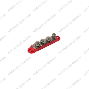 Red VTE 4 Point Busbars - 210 Amp - Stainless Steel Posts, Washers & Hex Nuts - Picture 1 of 1