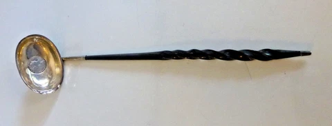 Antique Georgian Silver Toddy Ladle with 1787 George III AR Shilling inserted Cover