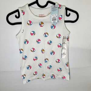 New Cat & Jack Sleeveless Tank T-Shirt White Toddler Girls Size 5T - Picture 1 of 4