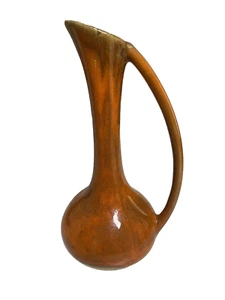 Mid Century Van Briggle? Kunstkeramik orange Tropf Ewer Krug Vase 9" - Bild 1 von 8