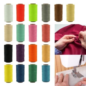 Fil à coudre artisanal cuir bricolage plat fil cire polyester microfibre neuf - Picture 1 of 30