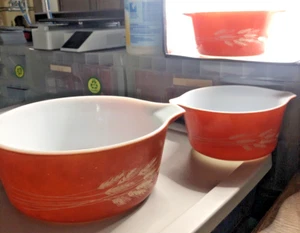 Vintage Pyrex # 474-B & 2 473-B Autumn Harvest Wheat 1.5 Qt. Casserole - No Lid - Picture 1 of 15