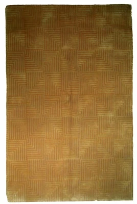 Alfombra Hecha a Mano de Lana Moderna Marrón Claro Terracota 6x9' Dos Tonos B-79929 Foto 1 de 4