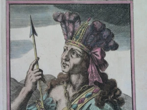 1719 ORIGINAL ATABALIPA ATAHUALPA portrait PERU ECUADOR BOLIVIA INCA America - Picture 1 of 4
