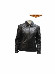 Ladies  Black Heavy Duty  Leather Jacket sizes Small Large  XL 3X - Picture 1 of 4