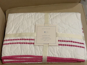 NEW Pottery Barn Kids Pearl Dot Bright Pink Toddler Crib Quilt  38”x52” - Picture 1 of 5