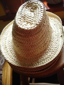 Marokkanischer Arobia Kinder OVAL Stroh Raffia Sonnenhut - Bild 1 von 8