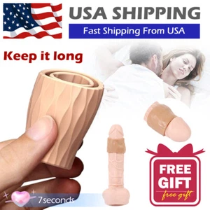 Foreskin Penis Cock Ring Sleeve Enhancer Extender Cage Sex Toys for Men Couples - Picture 1 of 20