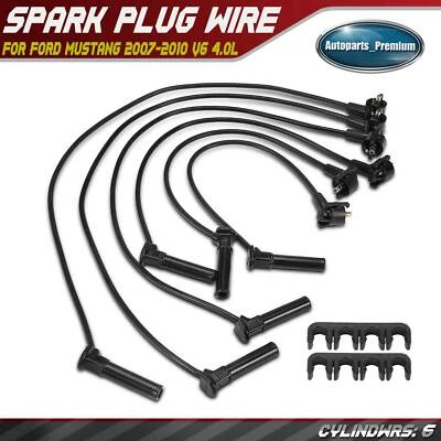 Juego de 6 cables de bujía para Ford Mustang 2007 2008 2009 2010 V6 4,0 L 5U2Z 12259BA Foto 1 de 4