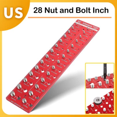 FUYUU_LIFE Nut and Bolt Thread Checker 28 Thread Identifier Gauge Inch and Metric Screw