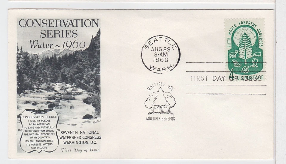 TurtlesTradingPost- World Forestry Congress 1960 FDC #1156 Fleetwood Cachet - Image 1 of 1