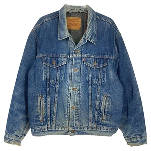 Vintage Levi's Made in USA Blanket Lined Denim Trucker Jean Jacket Men's Sz 48 - Picture 1 of 8