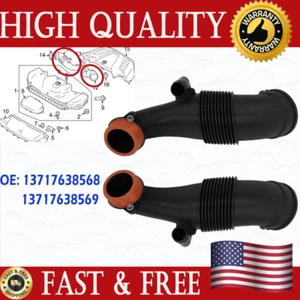 LEFT&RIGHT AIR INTAKE BOOT PIPE 13717638568 13717638569 FITS 2014-2019 BMW X5 X6 - Picture 1 of 8