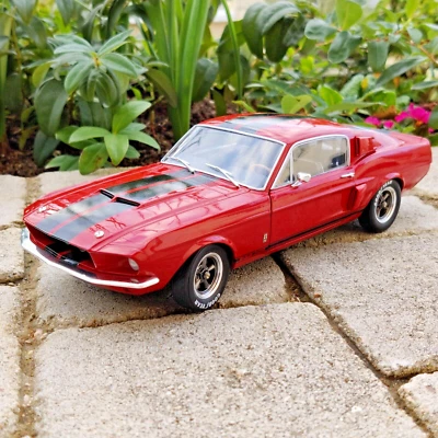 AUTO SOLIDA FORD MUSTANG SHELBY GT 500 ROSSA 1967 1:18 N.B S1802909 - Immagine 1 di 4