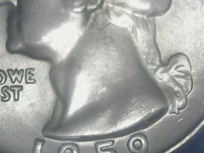 1959 90% Silver Washington Quarter with Crack Obverse and Double Die Reverse - Image 1 of 4