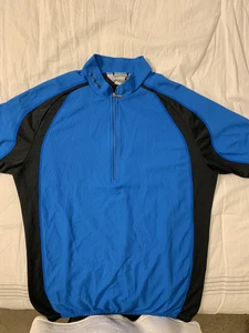 SUGOI 1/4 Zip CYCLING BIKE JERSEY Men’s  Blue Black Mesh Sugoi Blend Sz Medium - Picture 1 of 10