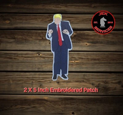 JEK SERVICES Dancing TRUMP Embroidered Patch - Make America Great Again - 45/47 POTUS