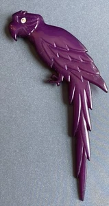 Vintage Parrot Purple Pin Brooch Buch-Deichmann Denmark - Bild 1 von 4