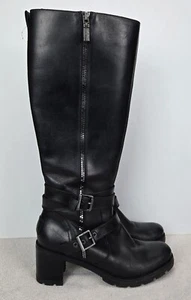 Botas de plataforma UGG Australia Lana para mujer de cuero negro con hebilla hasta la rodilla talla 9 - Imagen 1 de 16