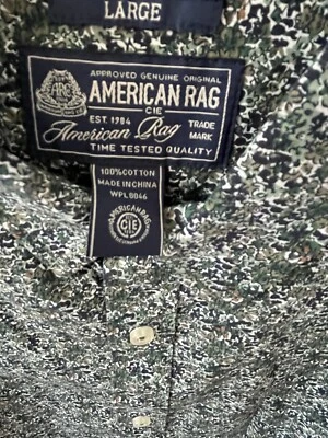 Camisa American Rag masculina manga longa grande azul estampa tipo floral - Imagem 1 de 4