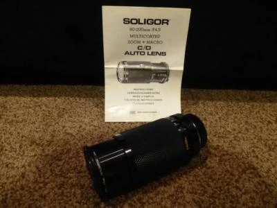 Soligor 80-200mm F4.5 Zoom Macro Film Camera Lens Minolta Muticoated Cap - Image 1 of 4