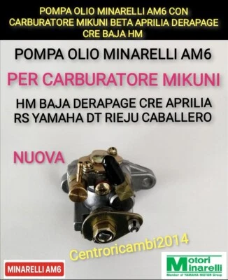 POMPA OLIO MINARELLI AM6 CARBURATORE MIKUNI BETA APRILIA DERAPAGE CRE BAJA HM DT - Immagine 1 di 2