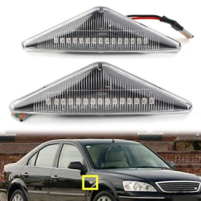 2pcs Clear Flow Marker Side Turn Signal LED Lights Indicators For Ford Focus MK1 - Image 1 of 4
