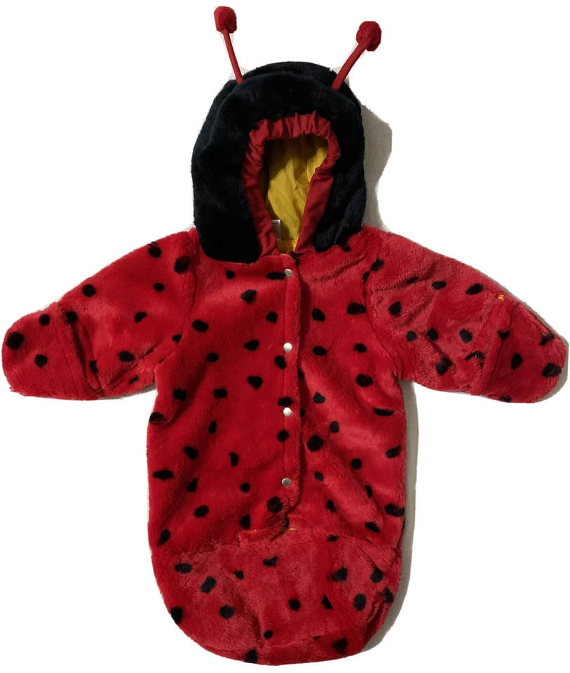 Infantil Ladybug Lady Bug Peluche Una Pieza Bunting, 0-12 Meses - Cálido Acogedor Foto 1 de 4
