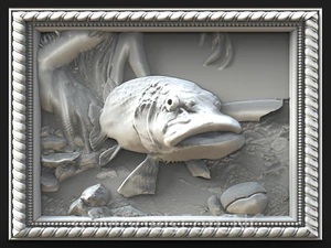 3D Model STL File for CNC Router Laser & 3D Printer Fish 15 - Picture 1 of 1