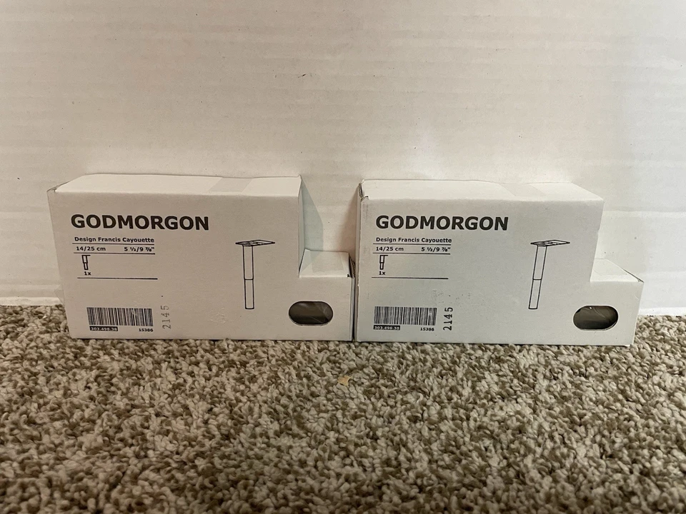 IKEA Godmorgon Leg Round Stainless Steel 14/25 cm 303.498.38 Lot of 2 - NEW! - Image 1 of 1
