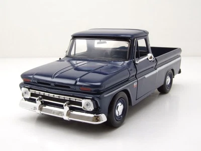 Chevrolet C-10 Fleetside Pick Up 1966 dunkelblau Modellauto 1:24 Motormax - Bild 1 von 4