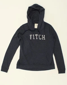 ABERCROMBIE & FITCH Womens Graphic Hoodie Jumper UK 14 Medium Grey Cotton FN07 - Picture 1 of 3