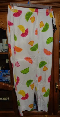 Mujer Capris Audaz Patrón Fruta Talla 18W Elástico Briggs NUEVO CON ETIQUETA Foto 1 de 4