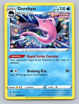 Pokemon Gorebyss SWSH08: Fusion Strike 067/264 Near Mint NM - Image 1 of 2