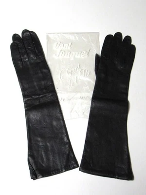 Guantes de cuero para niños de 15" longitud codo Francia Gant Jonquet vintage TALLA 8 NUEVO DE STOCK Foto 1 de 4