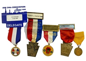 5 medallas surtidas de colección: delegado de convención IAM, VFW, música - Imagen 1 de 7