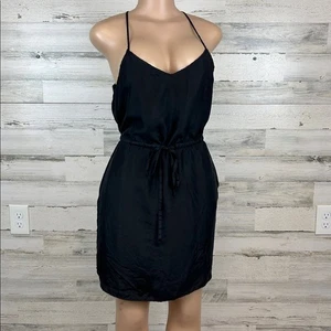Madewell Etui-Kleid Seide Daybreak Kordelzug Damen Größe 2 schwarz Taschen " - Bild 1 von 10