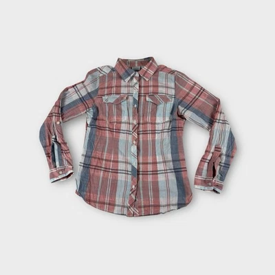 Columbia Pink Plaid Long Sleeve Button Up Collared Hiking Outdoor Shirt Womens M - Image 1 of 4