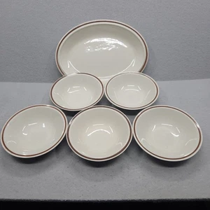 70's Vintage Casual Elegance Hearthside Stoneware 5 Cereal Bowls 1 Platter Japan - Picture 1 of 15