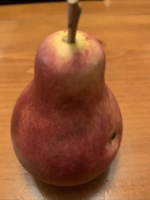 Vintage Italian Marble Hand Painted Pear Fruit - Image 1 of 4