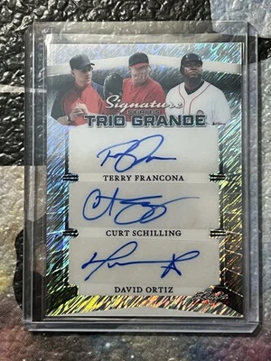 🔥2025 Leaf Signature Series Trio Grande 3 AUTO 1/1 Ortiz Francona Schilling🔥 - Image 1 of 4