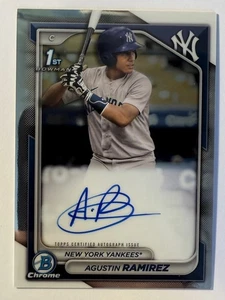 2024 Bowman Chrome Agustin Ramirez Auto 1st CPA-AR Yankees Marlins Non Refractor - Picture 1 of 2