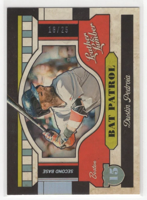 2019 Panini Leather and Lumber Bat Patrol Holo Silver #15 Dustin Pedroia /25 - Image 1 of 1