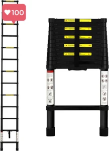 3.8M Telescopic Ladder Retractable, Aluminium Thicken Extension Ladders 12.4FT f - Picture 1 of 12